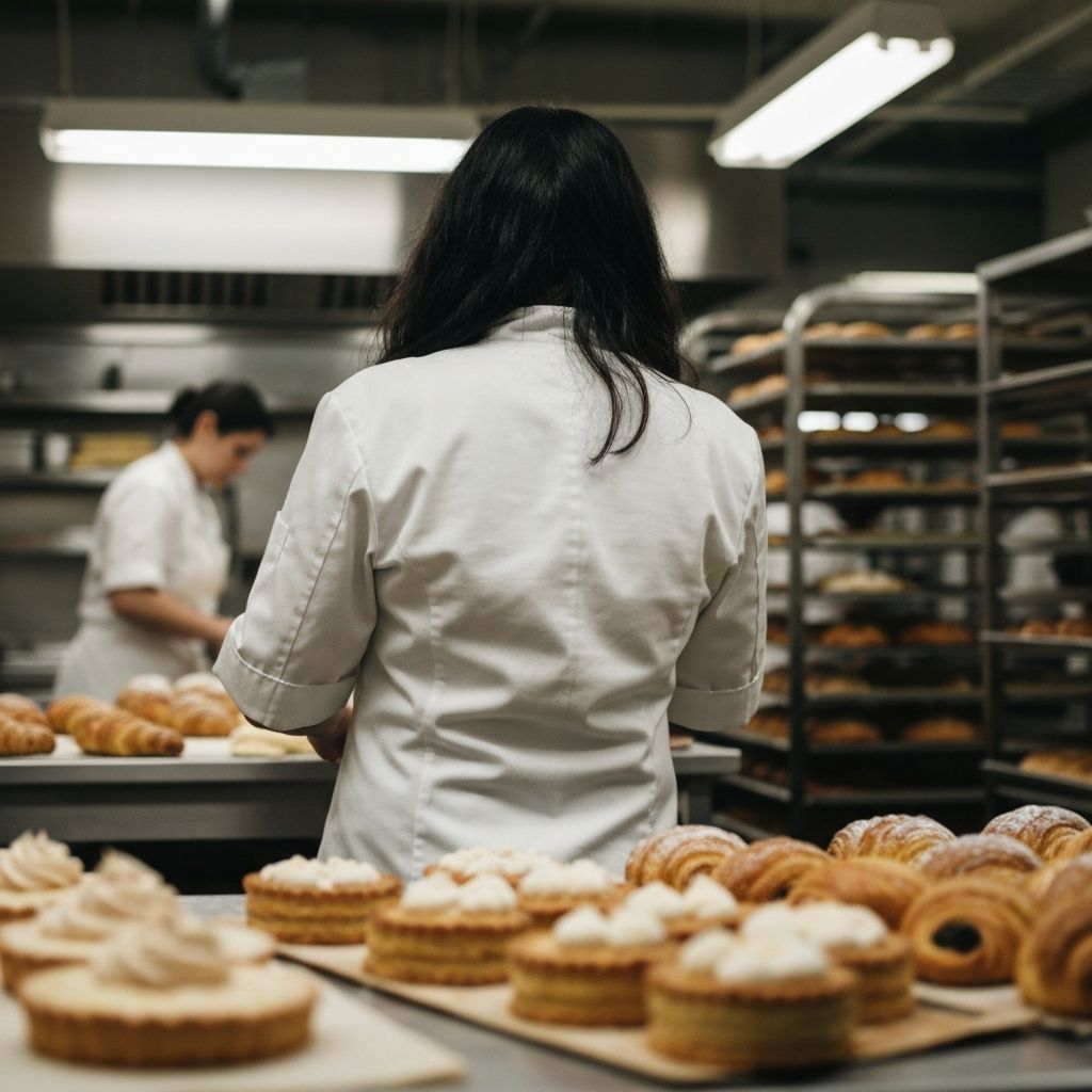 Professional pastry chef at work